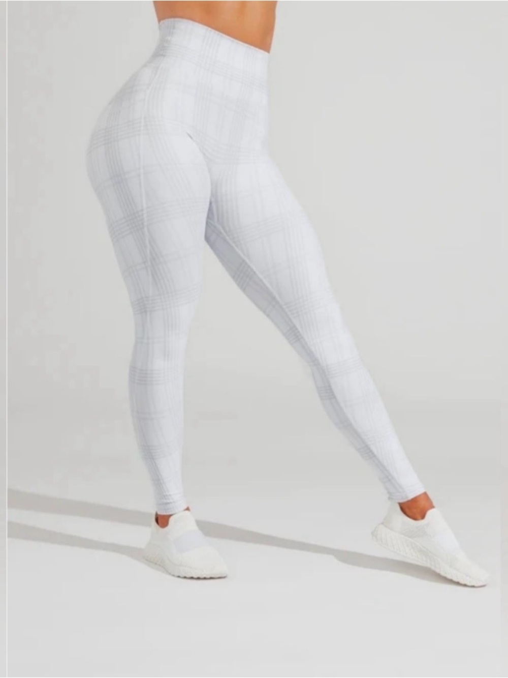 Buff Bunny White Plaid Leggings